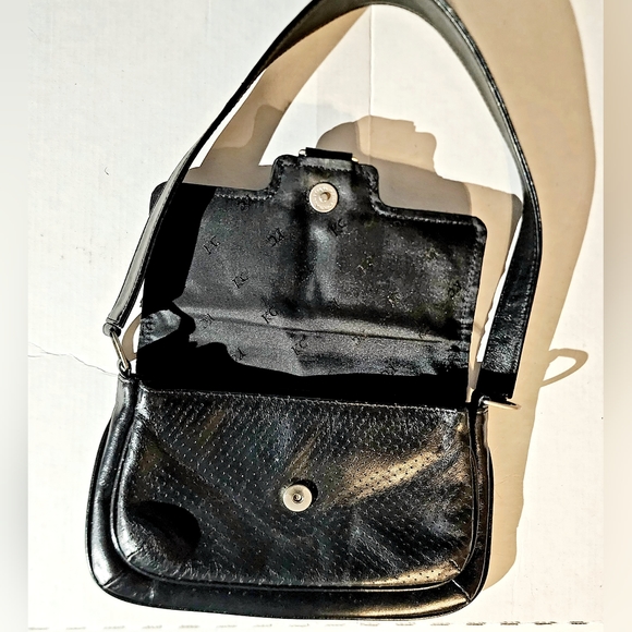 NWOT Y2k kenneth cole black leather shoulder bag - Picture 3 of 14